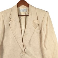 Christian Dior Separates Womens Beige Linen Blazer Jacket Size 6 Paris Timeless