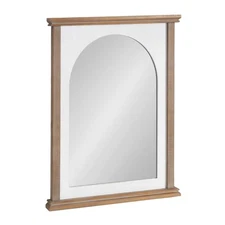 Kate and Laurel Brenna Coastal Arched Wall Mirror, 22 x 28, Rustic Brown and ...