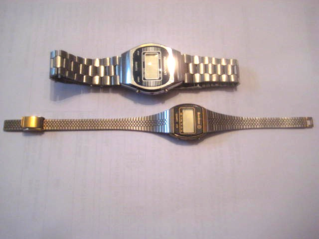Digital Watches Paramount Armitron Quartz Silver Gold Tone Hong Kong Vtg Pair