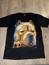 Caballo Rare T Shirt Mens Size XL Pit Bull Graphic Double Sided Bully Dog Tee