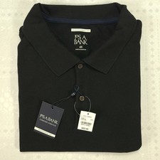 Jos A Bank Polo Shirt 4XL 4X Big Pique Cotton Traditional Fit NEW Tags Black NWT