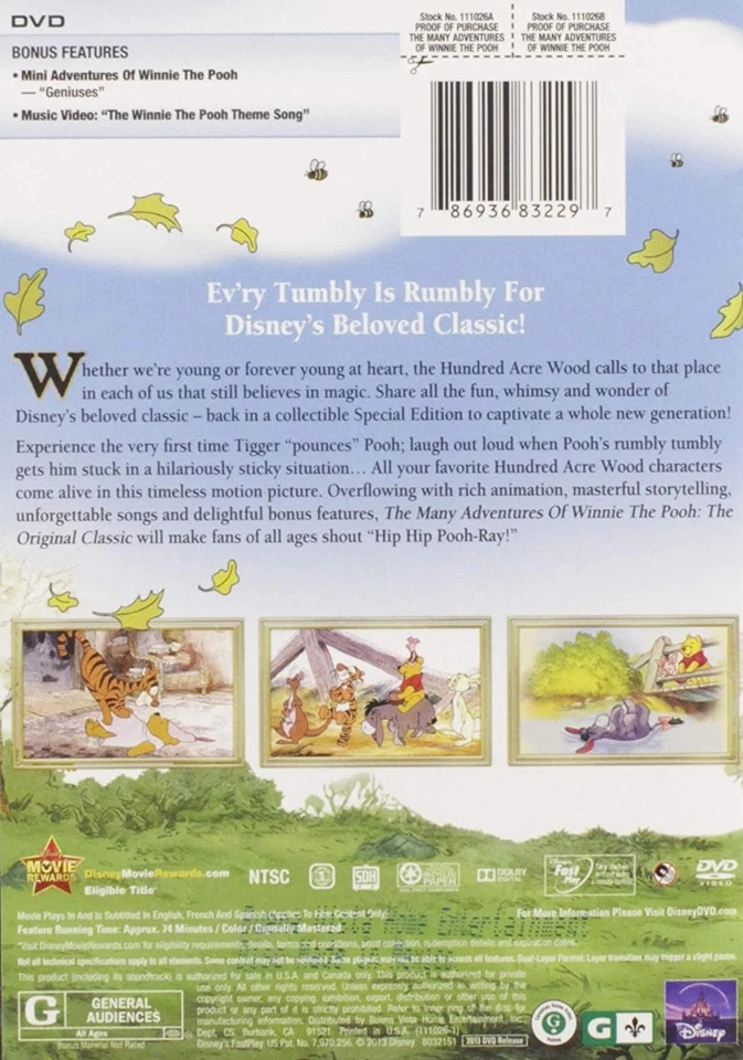 The Many Adventures of Winnie the Pooh (DVD) Sebastian Cabot Junius Matthews - Image 3 of 4