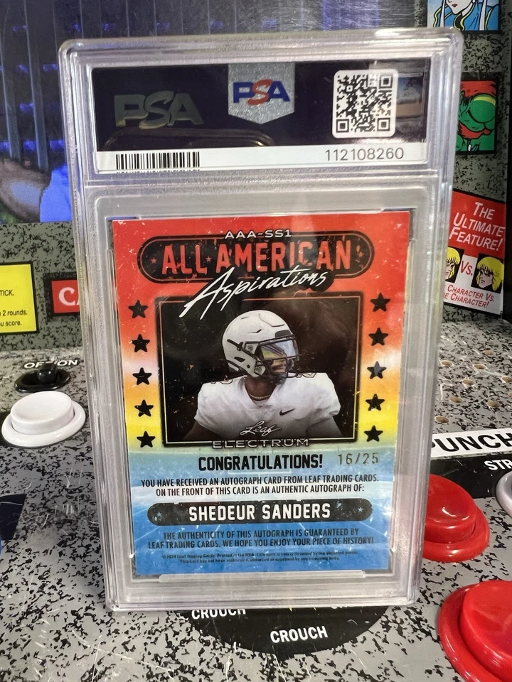 2024 Leaf Electrum Shedeur Sanders AAA SLV Board TD Etch Foil /25 PSA 9 MINT - Image 2 of 4