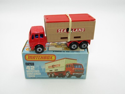 Matchbox Superfast no 42C Mercedes Container Truck TAN Sealand Labels