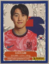 Kangin Lee Panini FIFA World Cup 2026 Blue Crumple Parallels Sticker