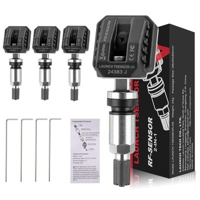 4x LAUNCH TSENSOR-05 RF Sensor TPMS Universal Tire Pressure Monitor Programmable