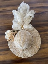 Vintage Lace, Ribbons  Pearls Hat Victorian Style