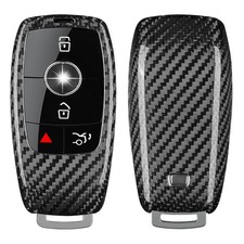 T-carbon Real Glass Fiber Key Fob Cover Compatible Silver Black, silver black