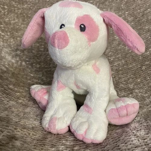 Vintage Ty Baby Collection 'Baby Pups Pink' the Pink and White Puppy 8.5 inch