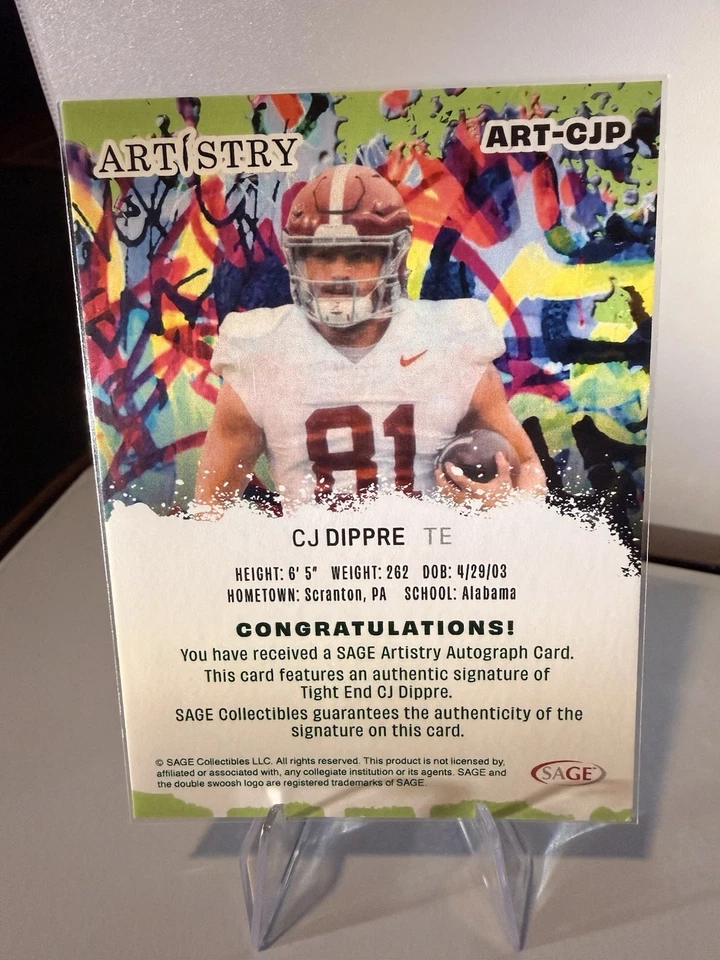 Sage Artistry 2025 rojo automático #ART-CJP CJ Dippre Patriots radiocontrol Foto 2 de 2