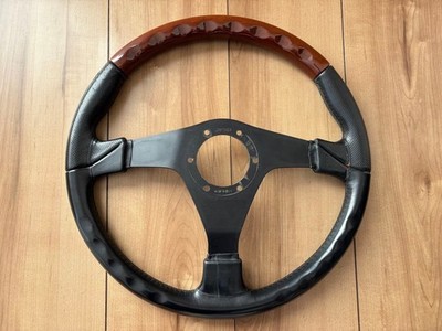 NARDI Z5 Wood Leather Steering Wheel 360mm Black JDM NA NB R32 S13
