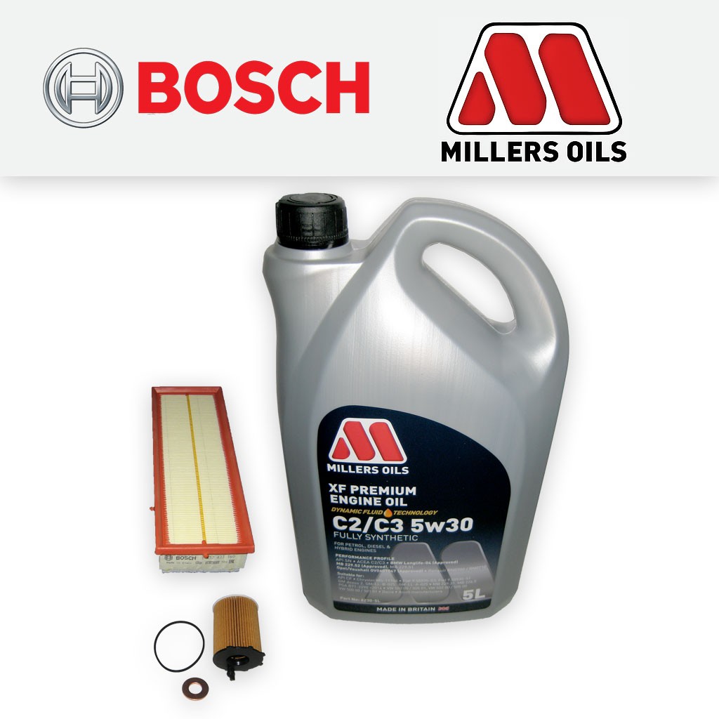 SERVICE KIT CITROEN BERLINGO 1.6 HDI BOSCH OIL AIR FILTER +5L 5w30 OIL 2005-2014