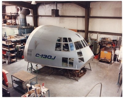1990s Lockheed C-130J Hercules Cockpit Assembly Mockup 8x10 Original Photo