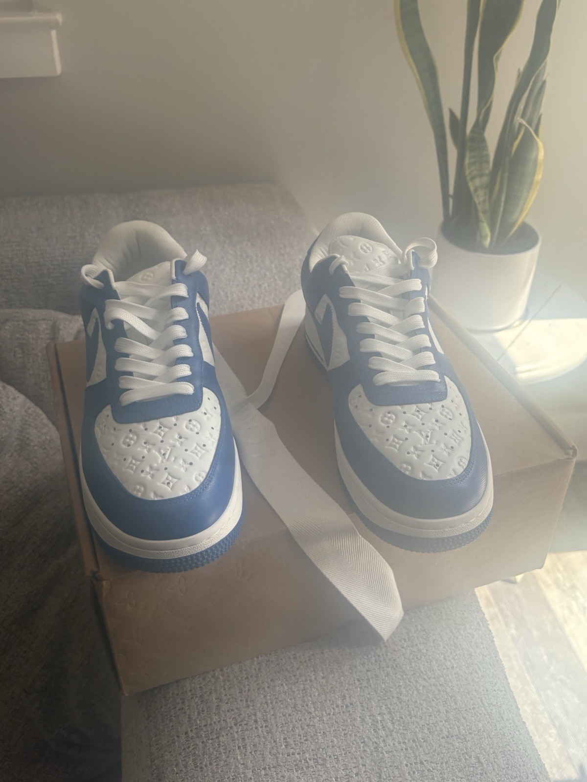 Brand New Nike Air Force 1 Low 11.5 Virgil Abloh x Louis Vuitton Blue image 4
