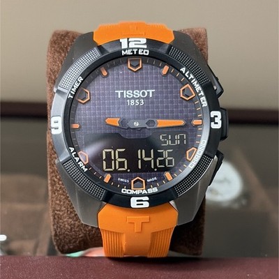 Tissot T-Touch Expert Solar Men's Quartz Titanium Ana-Digi Orange Rubber Strap