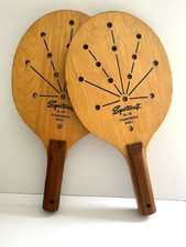 Sportcraft Championship No 195 :Pair :  Paddleball Racquet : Wood : Vintage