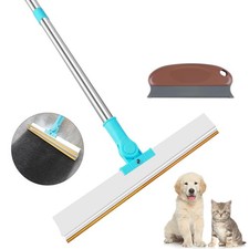 Carpet Rake for Pet Hair Removal - Heavy-Duty Metal Scraper  Lint Silvery