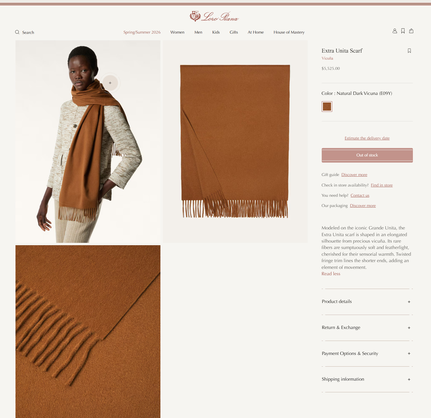 $5,525 NWOT Loro Piana 100percent Vicuna Scarf image 5