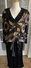 Vtg Carole Little Rayon Dress Sunflowers Sz 16 USA Made Unique