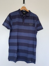 Polo Everlast uomo piccola blu a righe manica corta cotone