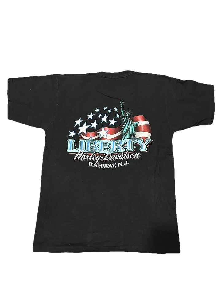 Camiseta Harley Davidson 1999 De Colección Bolsillo Calavera Doble Cara Liberty Motociclista EE. UU. Foto 3 de 4