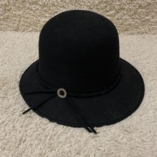 Brixton Felt Fedora Wool Hat Cap 7 1/4 Black Bowler Preppy Casual Outdoor Womens