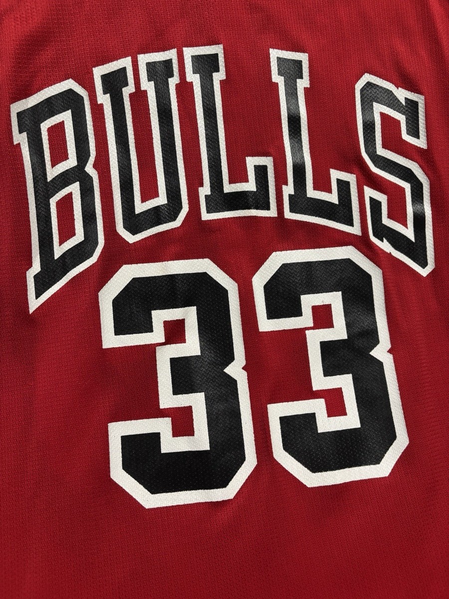 Champion NBA Chicago Bulls Scottie Pippen #33 Jersey Red/Black/White Men Size 44 View 6