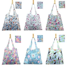 6 Pcs Set Reusable Grocery Bags Foldable Shopping Bags Large Groceries Bags w...