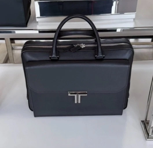NEW Tumi TURIN VINCENZO 16.0” Leather Top Zip Brief Laptop Briefcase  - BLACK - Image 3 of 4