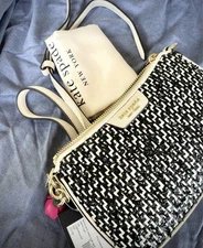 KATE SPADE JOLIE RAFFIA SMALL CONVERTIBLE CROSSBODY W/DUSTBAG