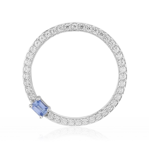 AnhäNger Aus Versilbertem Silber Mit Ceylon-Saphir-image