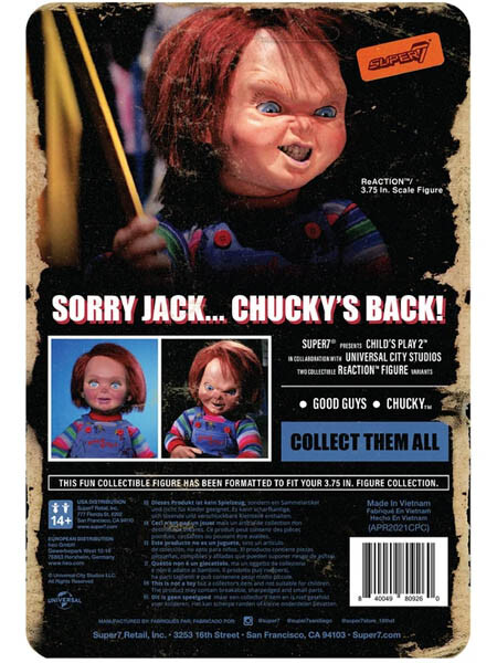 Super 7 Child's Play 2 Evil Chucky ReAction 3.75 Inch Action