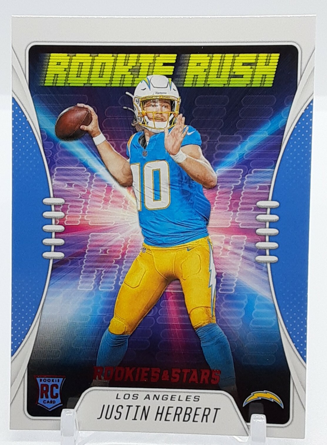 2020 Panini Rookies And Stars Justin Herbert Rookie Rush Red Foil RC and Base🔥