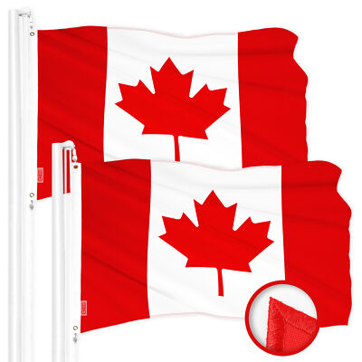 NEW G128 Canada Flag 2-Pack 2.5x4 FT Embroidered 210D Polyester