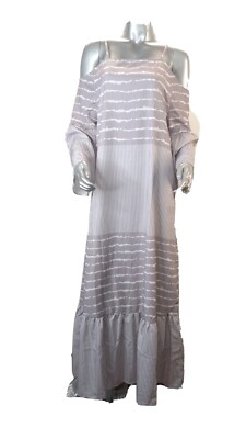 Just Fashion Now Medium Maxi Dress Cold Shoulder Boho Stripe Womens New |  eBay