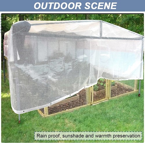 16 Mil Heavy Duty Clear Tarp Canopy Waterproof UV Resistant Tarpaulin Cover - Picture 10 of 38