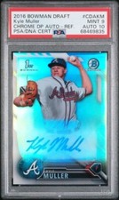 KYLE MULLER ROOKIE 2016 Bowman Chrome Refractor /499 PSA 9 MINT AUTO 10 GEM
