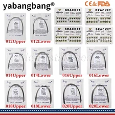 Dental Orthodontic Super Elastic Niti Round Arch Wires / Metal Brackets Braces