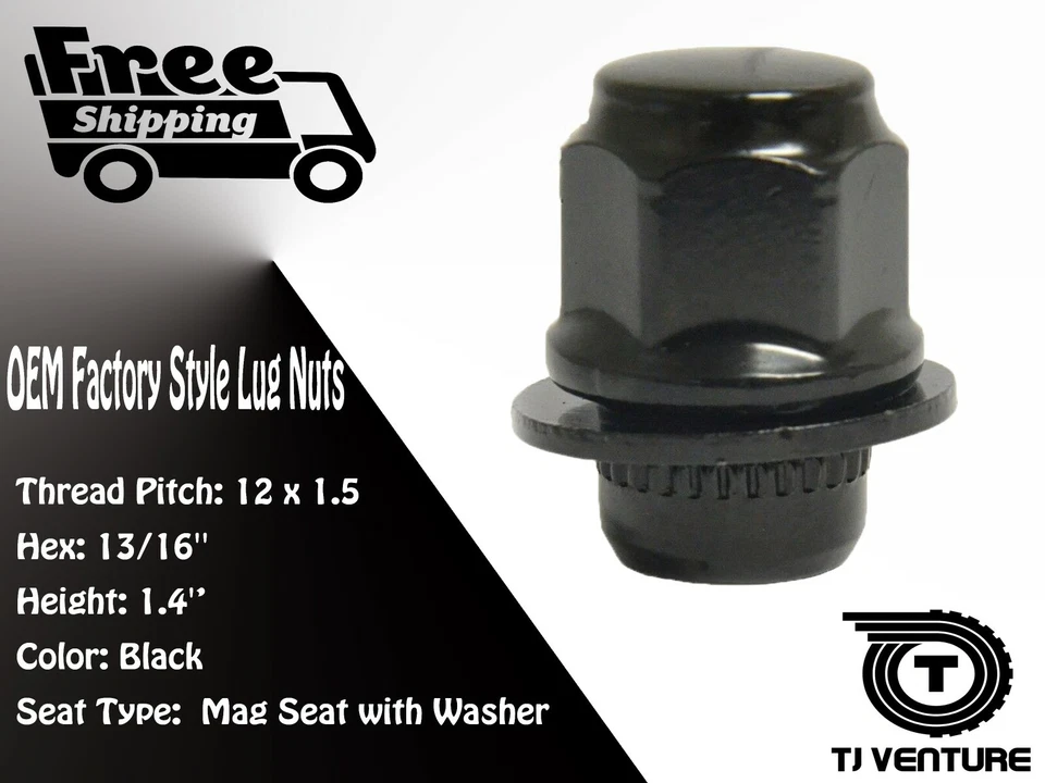 20 PIEZAS TUERCAS MAG OEM NEGRAS 12X1.5 [AJUSTE: TOYOTA]  Foto 3 de 4