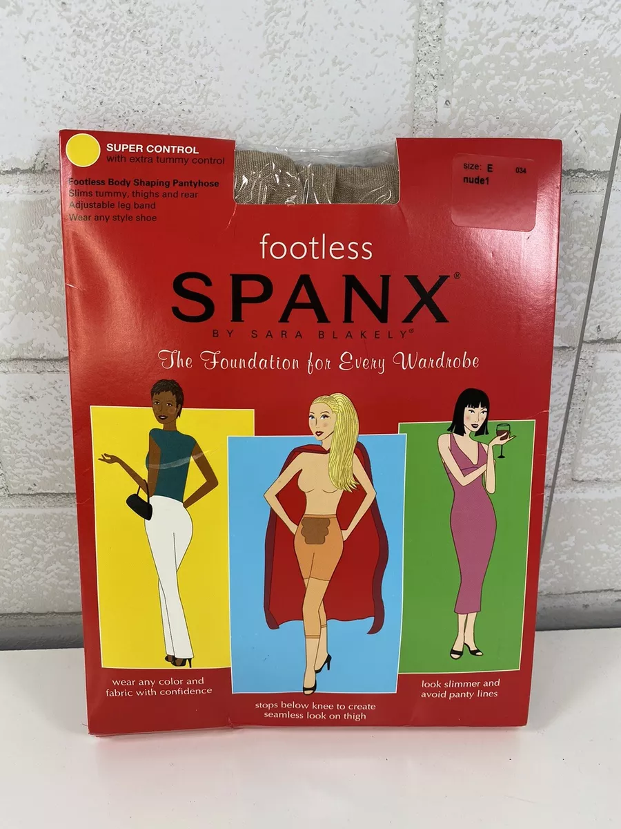 SPANX Footless Nude1 Size E Super Control BODY SHAPING PANTYHOSE Sty# 034  A20276