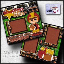 FOOTBALL 2 premade scrapbook pages paper printed for album layout sports CHERRY