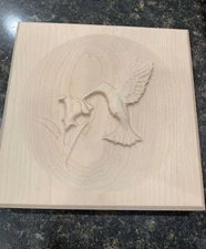 Hummingbird Flower Engraving Trim Wood Corner Trim Block Door Trim Block Window