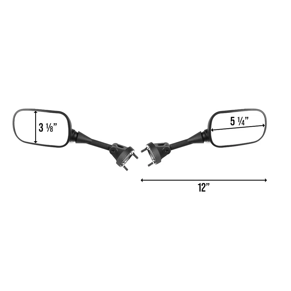 Pair Rear View Mirrors For Kawasaki Ninja ZX10R ZX6R ZX6RR 2005 2006 2007 2008 - Imagem 2 de 4