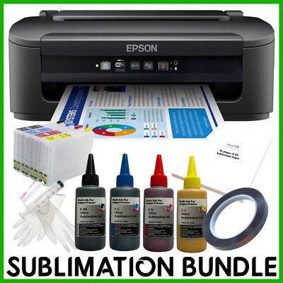 Sublimation Bundle: Epson WF-2110 Drucker + Non-OEM Tinte, ARC Patronen & Papier