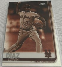 2019 Topps Chrome Baseball Edwin Diaz New York Mets Sepia Refractor #74