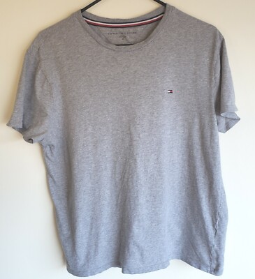 Tommy Hilfiger Short Sleeve Embroidered Logo T-Shirt Men's Medium Gray 035