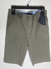 NWT Boys Tommy Hilfiger Shorts sz 16 Olive Green Uniform Stretch Cotton Khaki