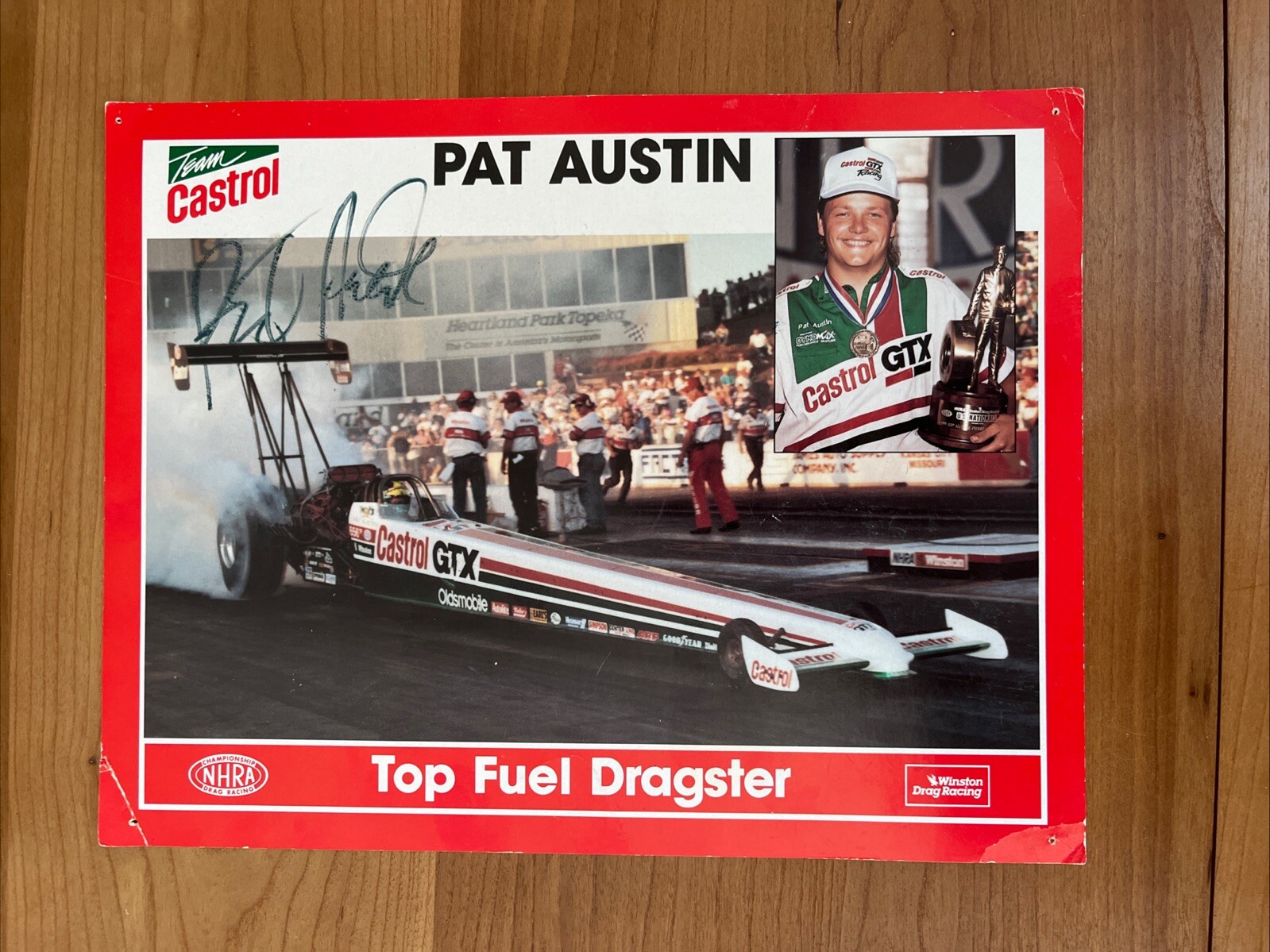 NHRA's Pat Austin Hand Signed Autograph Promo Photo 8 1/2 x 11