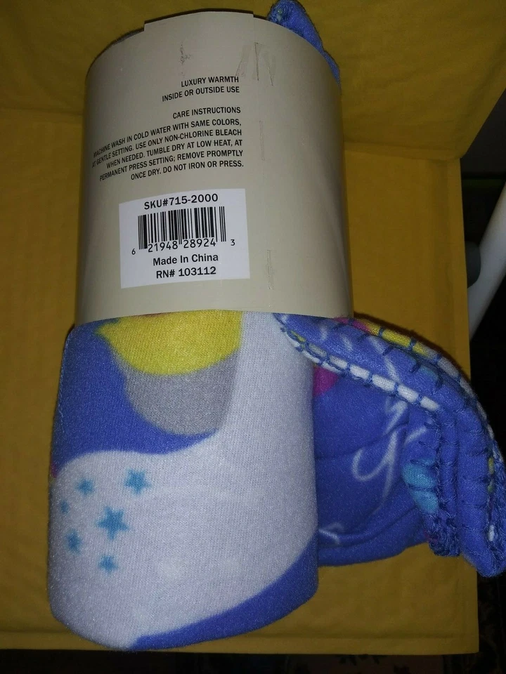 Blue with Unicorns/Rainbow/moons Polar Blanket 50"x 60" by Manhattan Heights - Image 2 of 4