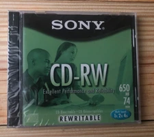 Sony CD-RW 650MB 74 min New Sealed